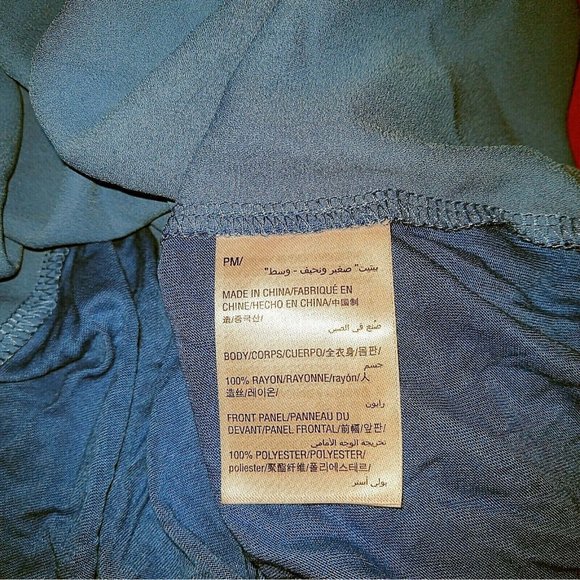 INC International Concepts Womens Top Size Petite Medium Blue Mixed Mate… - Picture 7 of 7